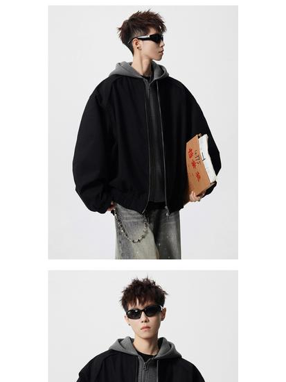 Men's American Hipster Two-Piece Cotton-Padded Jacket: Winter Hooded Streetwear Coat