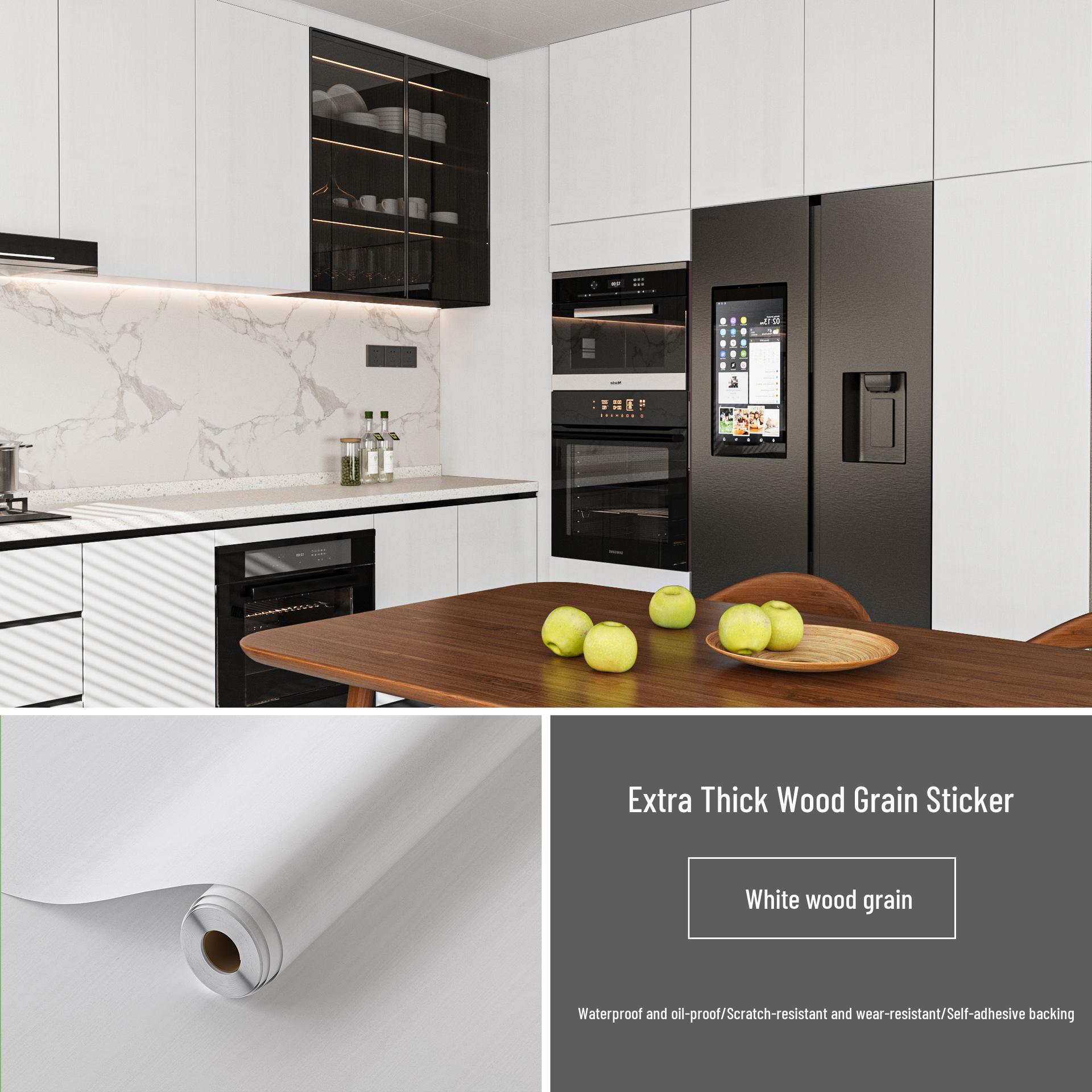 

Улучшенные самоклеящиеся обои с текстурой дерева: Водонепроницаемый и влагостойкий для мебели, шкафов, дверей и реновации МДФ. 120cm x 10m