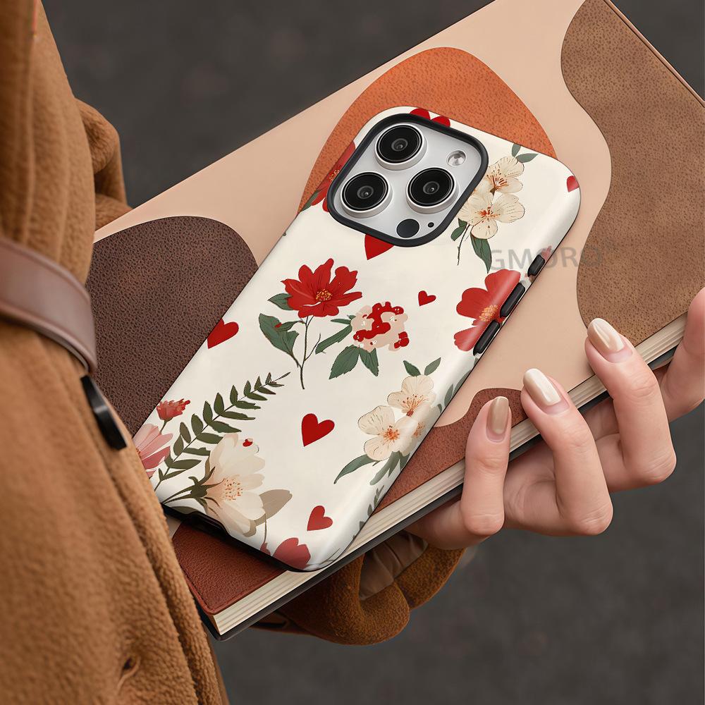 Summer new iPhone case simple iPhone case small fresh flower magsafe protective case