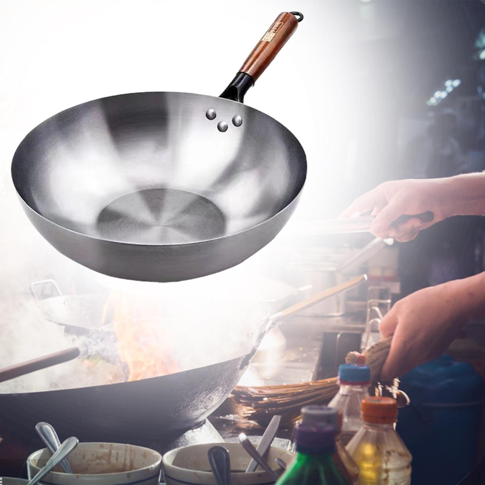 

Вок с антипригарным покрытием, сковорода Вок, газовая плита с деревянной ручкой, кастрюля, индукционная плита, плоская 36cm without ear