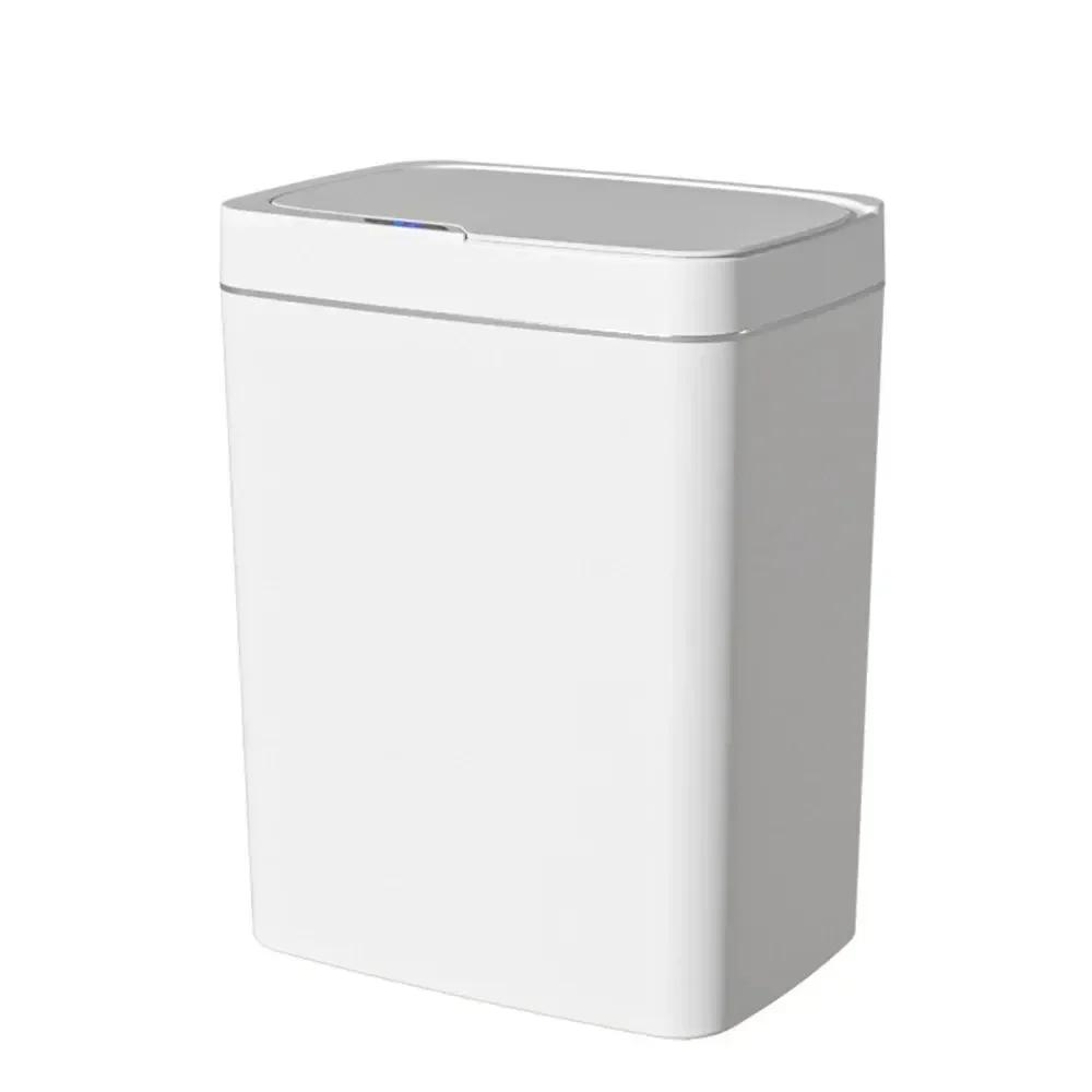 New Smart Bathroom Trash Can Automatic Bagging Electronic Trash Can White Touchless Narrow Smart Sensor Garbage Bin Smart 15L