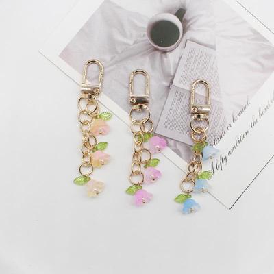 Lily of the Valley Colorful Flower Keychain Pendant - Sweet Girl Bag Accessory & Small Gift Ornament