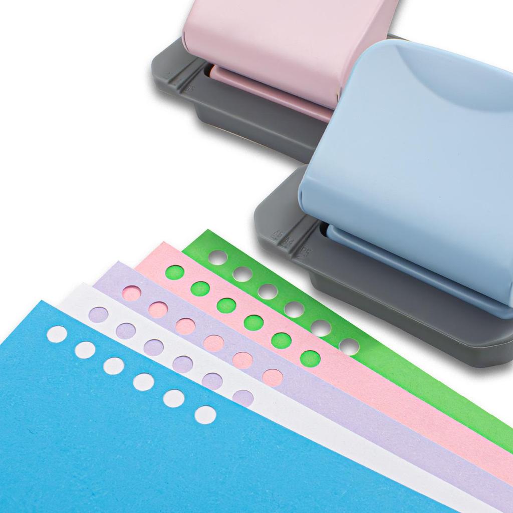 6-Hole Round Loose-Leaf Puncher, Student-Friendly, Multi-Hole, Manual, Labor-Saving.