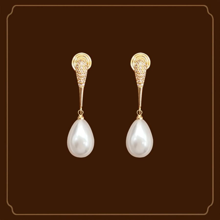 [Orecchini a Clip a Goccia] Eleganti e Sexy Orecchini a Lunga Goccia Finti a Goccia di Alta Gamma - Zirconia Sintetica, Materiale in Rame