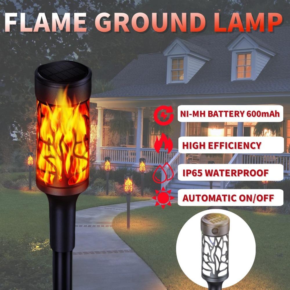 Solar Flame Torch Light Flickering Light Waterproof Garden Decoration Outdoor Lawn Path Yard Patio Floor Lamp