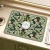 30*40cm Vintage Flora Printed Mud Absorbent Quickly Dry Heat Resistant Non-Slip Tableware Pad Dish Drying Mat Placemat Coffee Mat