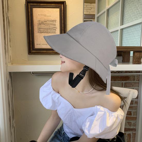 Women's Knot with Sun Hat UV Bow Ponytail Hole Summer Beach