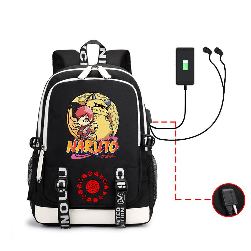 Anime Rucksack Mode Street Trend Herren Große Kapazität USB Kopfhörer Computertasche