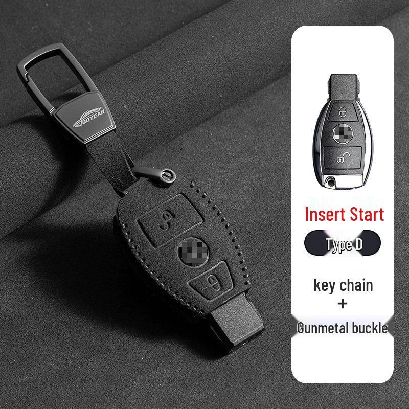 Mercedes-Benz E300L Key Cover: Suede Grade with Buckle for Men's C260LC200L GLC/GLB220