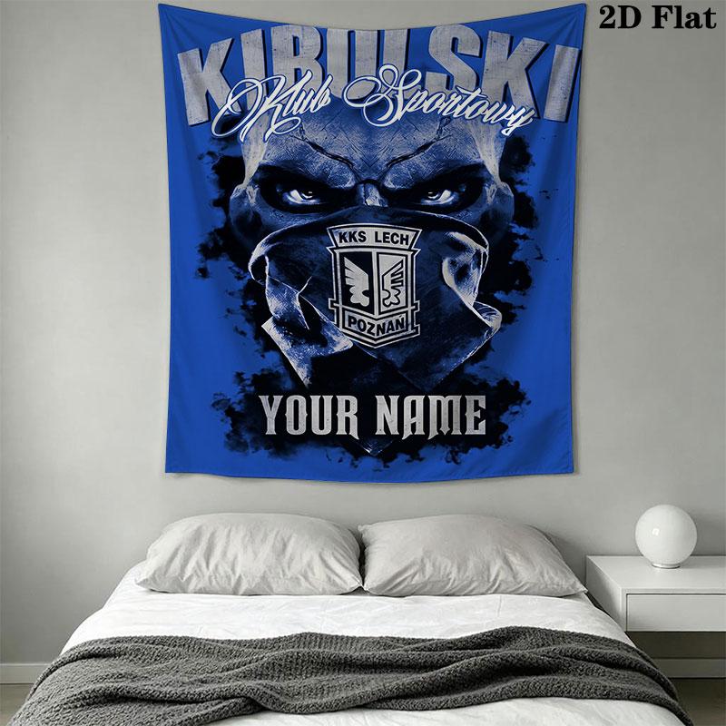 Custom KKS Lech Poznań Wall Hanging Printed Fabric Blanket Decorative Tapestries for Bedroom Living Room Home Decor
