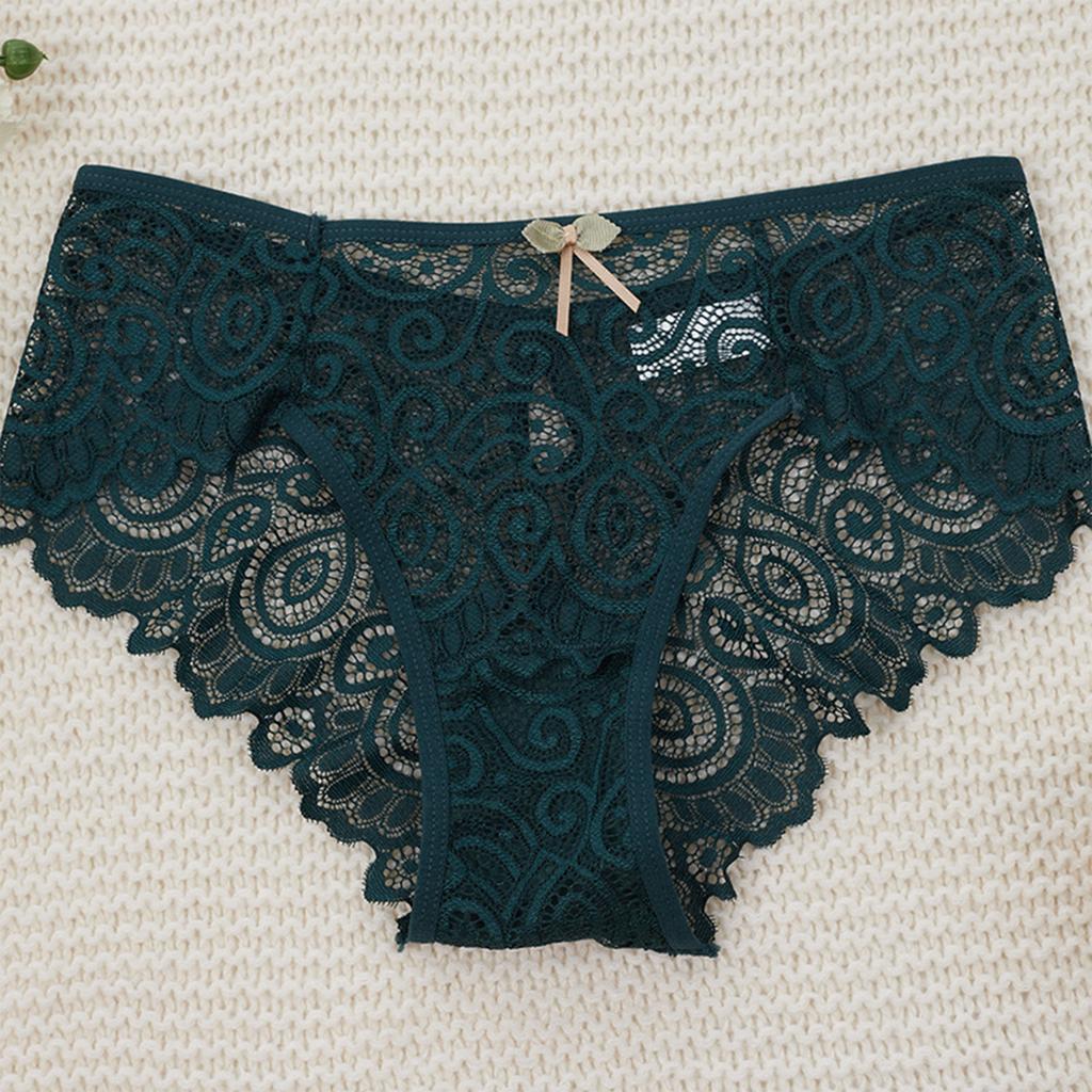 Ladies' High-end Lace Lace Water Droplet Sexy Mid Waist Women's Plus Size Underwear