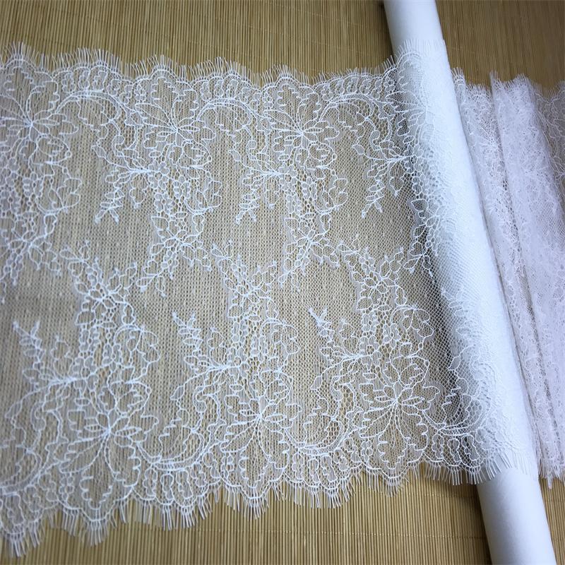 (6 Colors) 3 Meters French Chantilly Fabric Lace, Non-stretch Eyelash Lace Fabric for Lingerie, Underwear, Dress, Home decor, Crafting