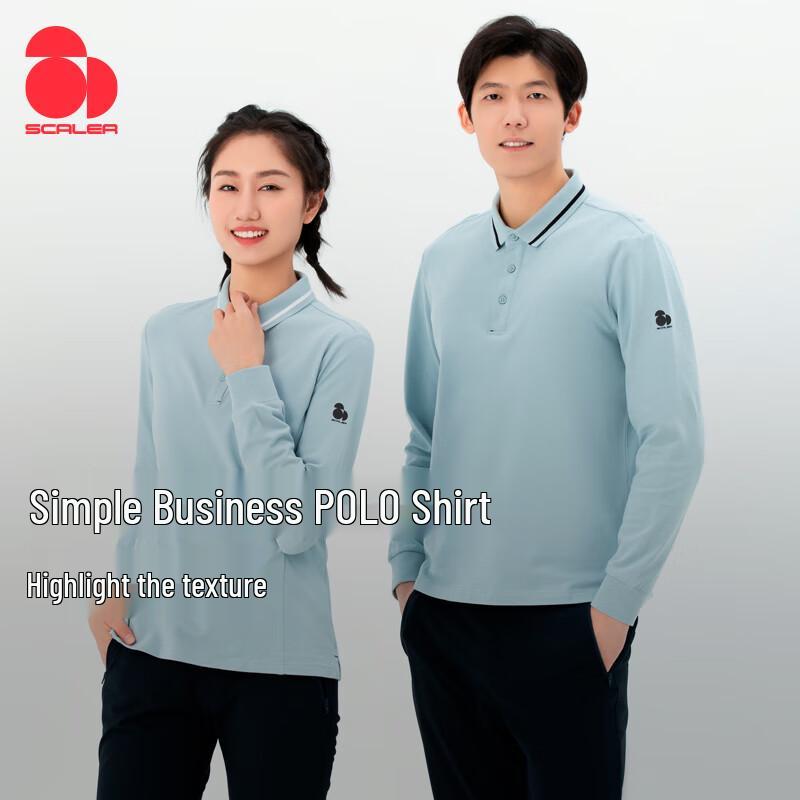 

Unisex Long Sleeve Cotton Blend Polo Shirt XXXL