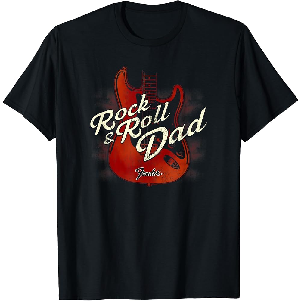 Fender Father s Day Rock & Roll Dad Classic Guitar Logo Tee