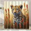 Black And White Line Animals Washable Dirt-Resistant Shower Curtain Shower Head Waterproof Polyester Bath Curtain For Home Decor