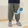 Bduck Fleece-Lined Yellow Duck Children's Warm Sweatpants for Boys - Winter Long Pants