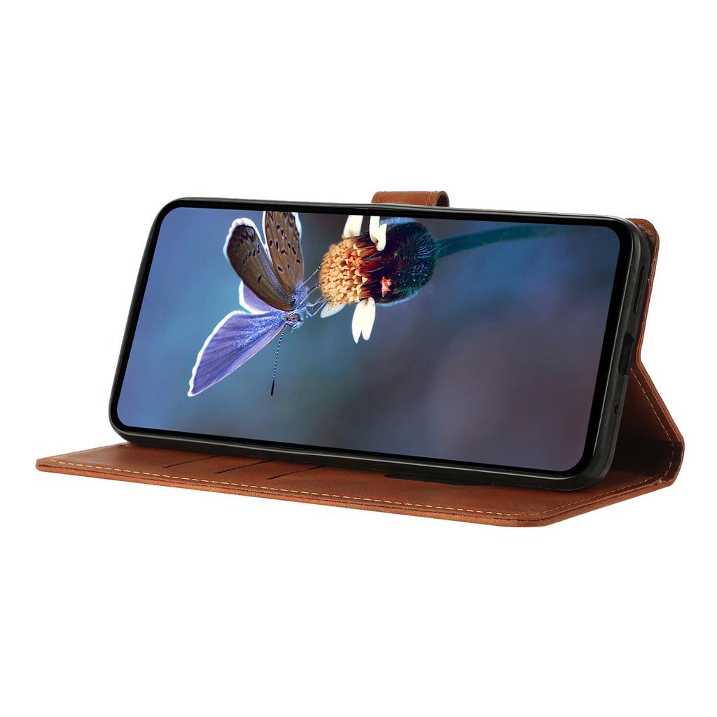 For Motorola Moto G56 5G Case Wallet Stand Imprinted Triangle Pattern Leather Phone Flip Cover