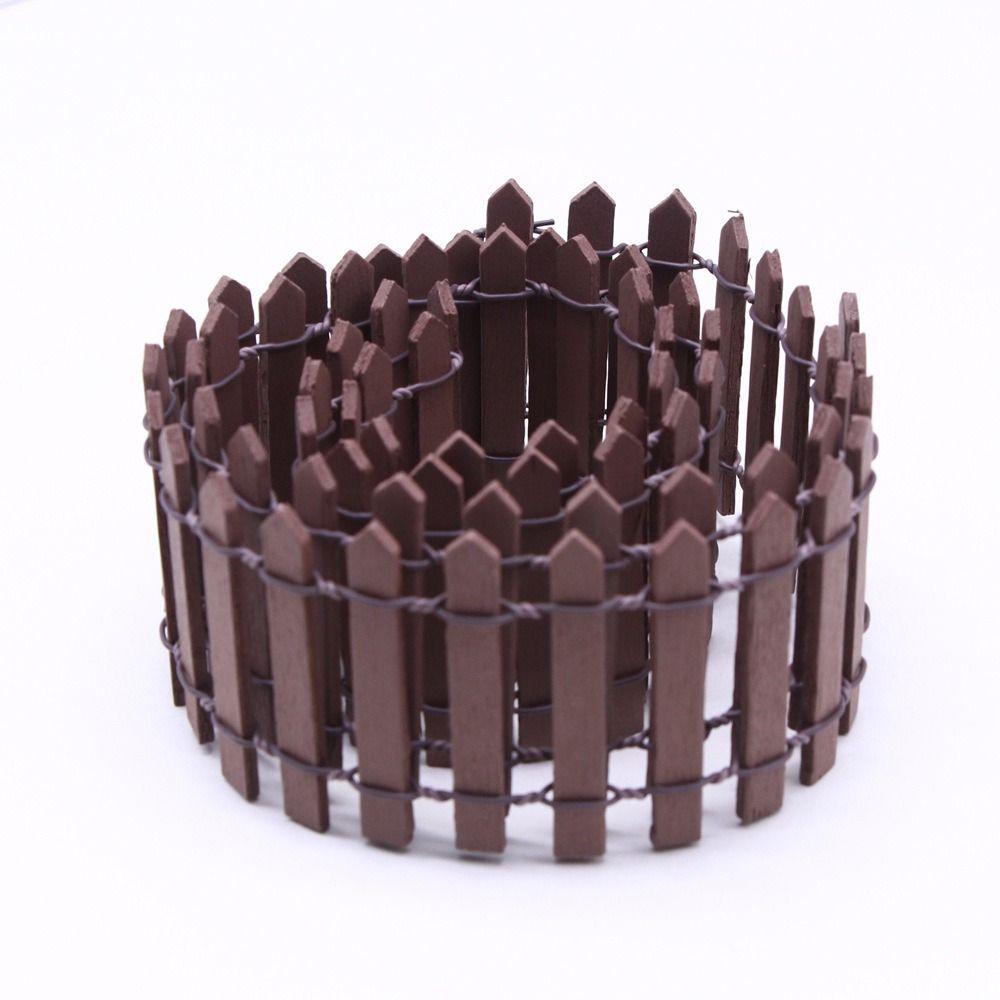 90x5cm Micro Landscape Fence Natural Wood Miniature Picket Fence Gardening Decoration