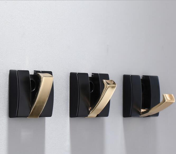 Cârlig Robă Negru Tuqiu Pliabil Cu Aspect Antic Umeraș Raft Haine Cârlig Prosop Aluminiu Cârlig Bucătărie Agățător Ușă Montat pe Perete