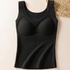 GUJIN Women's V-Neck Thermal Vest with Built-in Bra, Brushed Acetate Blend