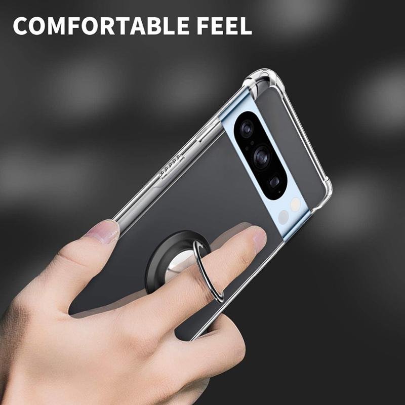 Ringständer durchsichtige Hülle für Google Pixel 8 Pro Halter Halterung stoßfeste transparente Hüllen für Google Pixel 7 7A 6A weiche TPU-Silikon-Telefonrückseite