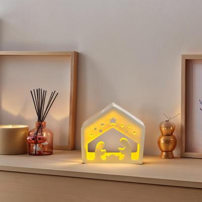 Christmas Nativity Mold Jesus Tealight Holder Template Nativity Silicone Mold for Handmade Scented Candles Plaster Resin Clay