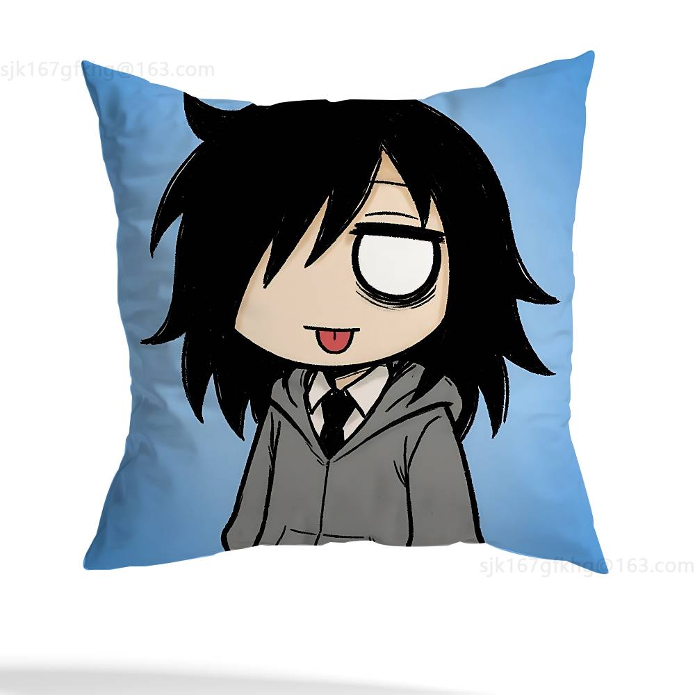 Anime Kuroki Tomoko  Pillow Case Square Double-Sided Printing Short Plush Sofa Cushion Cover Bedroom Bedside Pillow