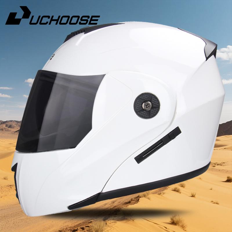UCHOOSE New Motorcycle Helmet Full Face Racing with Double Sun Visor Women Man Flip Up Double Lens DOT