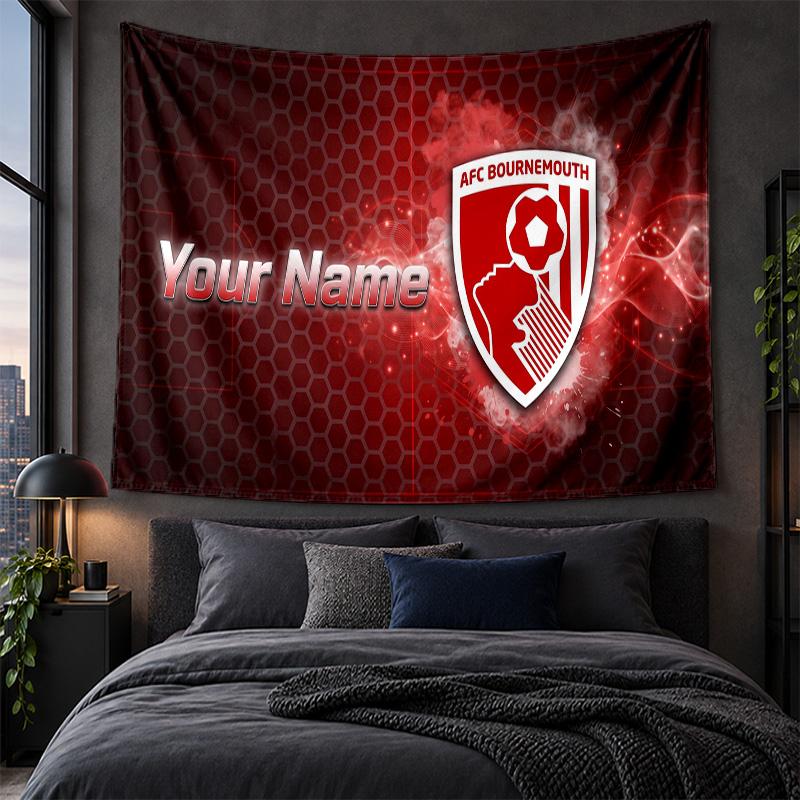 Personalized Tapestry Wall Hanging Bournemouth Football Pattern Art Background Cloth