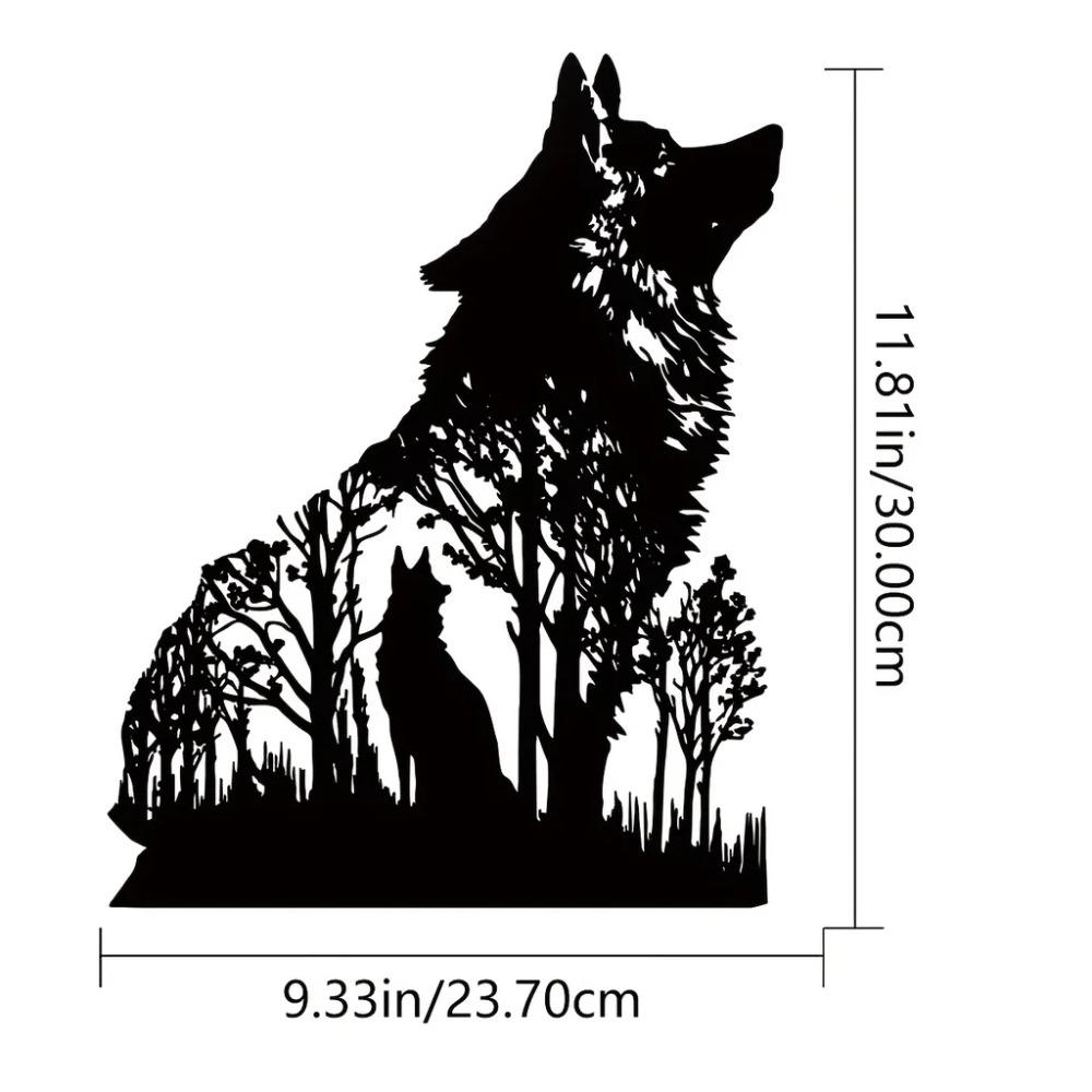 Black Wolf Wall Decoration – Modern Sticker for Boys & Girls Rooms, Kindergarten, Living Room, Nursery, and Bedroom Decor