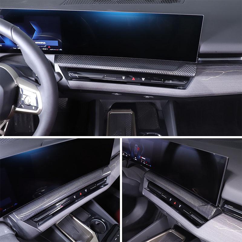 Real carbon fiber For BMW 5 Series G60 2025 Car Center Console Dashboard Panel Decoration Cover Sticker Interior Accessories