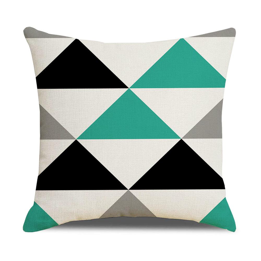 Daily Household Products Classic Simple Geometric Pillowcase Linen Office Cushion Waist Pillowcase
