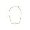Chanel 23S [23 Spring and Summer Style] Double C Fashion Trend Crystal Metal Rhinestone Necklace Women's Gold