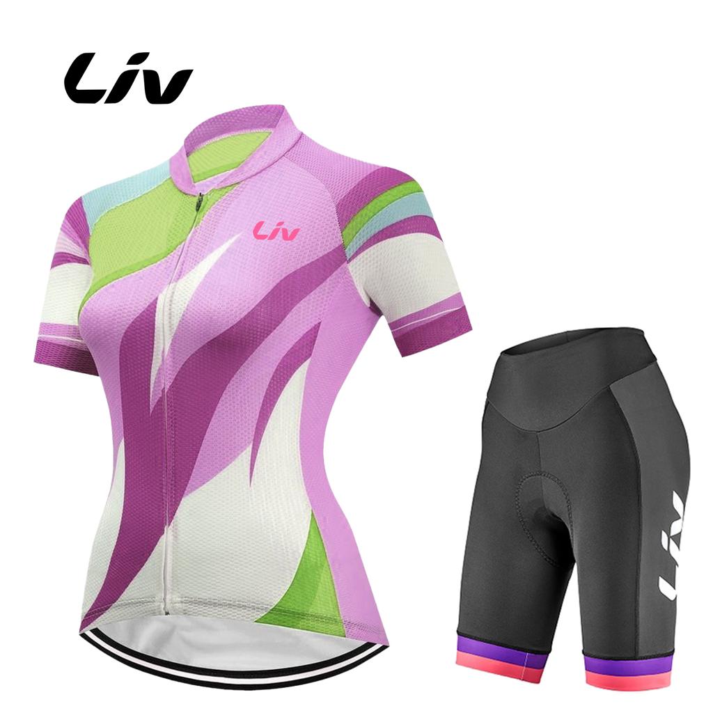 Women Short Sleeve Mtb Bike Clothing Racing Bicycle Clothes Ropa Ciclismo Cycling Jersey Bib Set Summer Breathable Cycling Suit Set 2026
