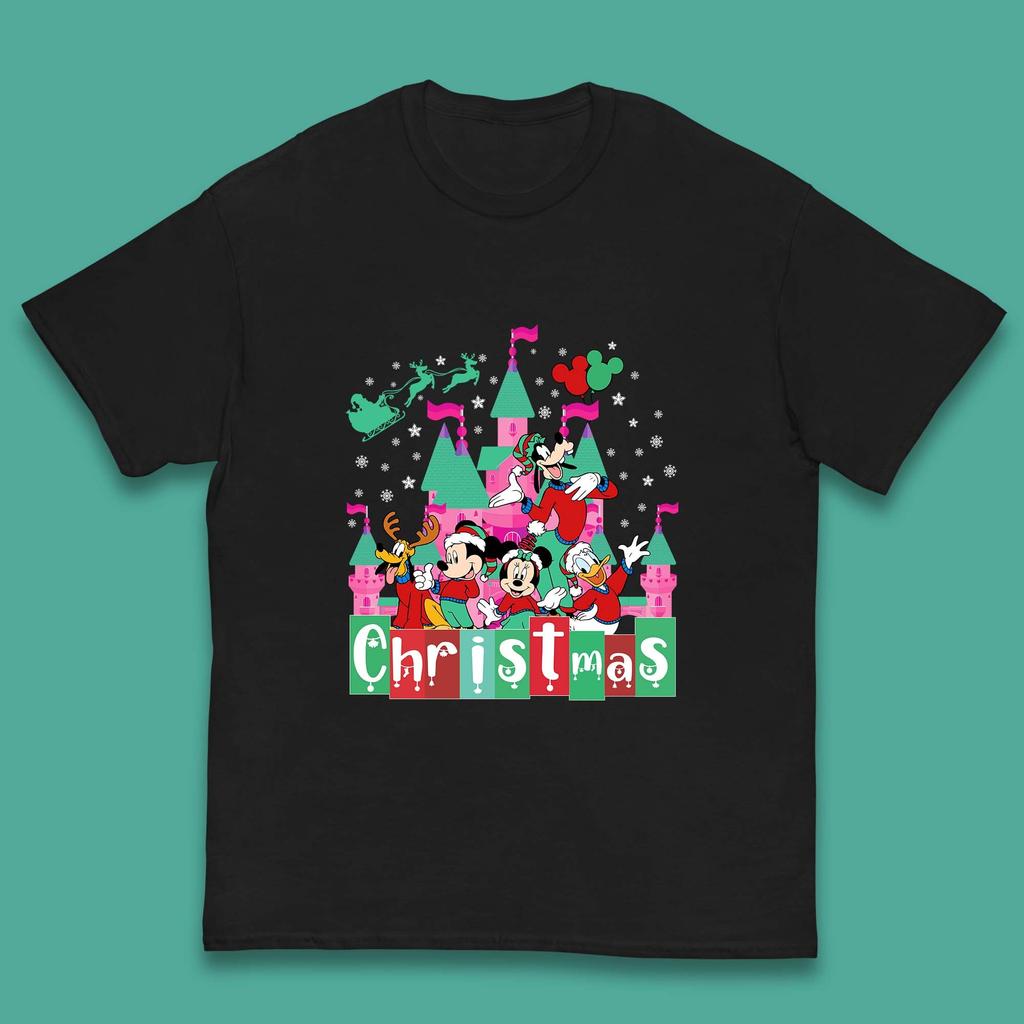 Christmas Disneyland Santa Mickey And Friends Kids T Shirt
