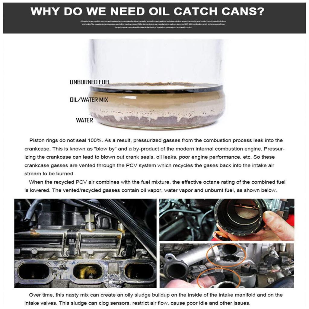 Red Universal Compact Baffled 2-Port Aluminum Blue Oil Catch Reservoir Can Tank