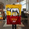 1pc A.S Roma Print Flannel Blanket, High Quality Comfortable for All Seasons, Home Decor, Warmth and Comfort, Perfect for Christmas Gifts01
