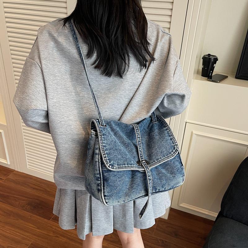 Cowboy Cloth Bag, Women's New Fashi, High-end Sense, Artistic Style, One Shoulder Diagal Cross Bag, Hand-held Mailman Bag