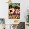 Masha Bear Custom Your Name Wall Decor Tapestry Art For Pet Memorial Birthdaywedding Party Backdrop Family Gift