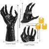 3Pcs with Candle Halloween Life-Sized Hands Decoration Black Ghost Hand Storage Hook  Table