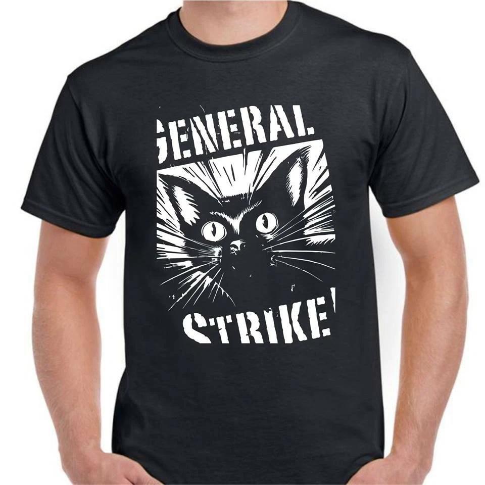

IWW Industrial workers of the world Union t shirt General Strike Anarchy cat S
