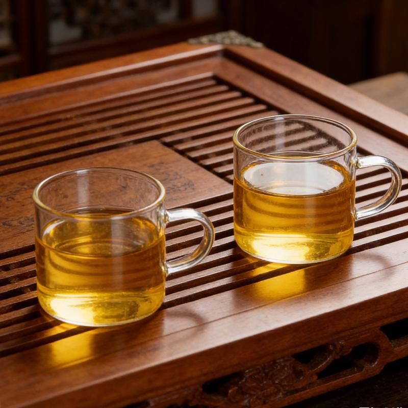New Chinese-style Small Tea Cups Classic Small Tea Cup with Handle Kung Fu Tea Mug Drinking Glasses Cup Suitable for Gift Giving