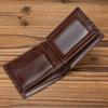 Trifold Genuine Leather Wallet Card Clip Wallet Men Male Short Purse Wallet Coins Business Credit Full Grain Leather Wallet
