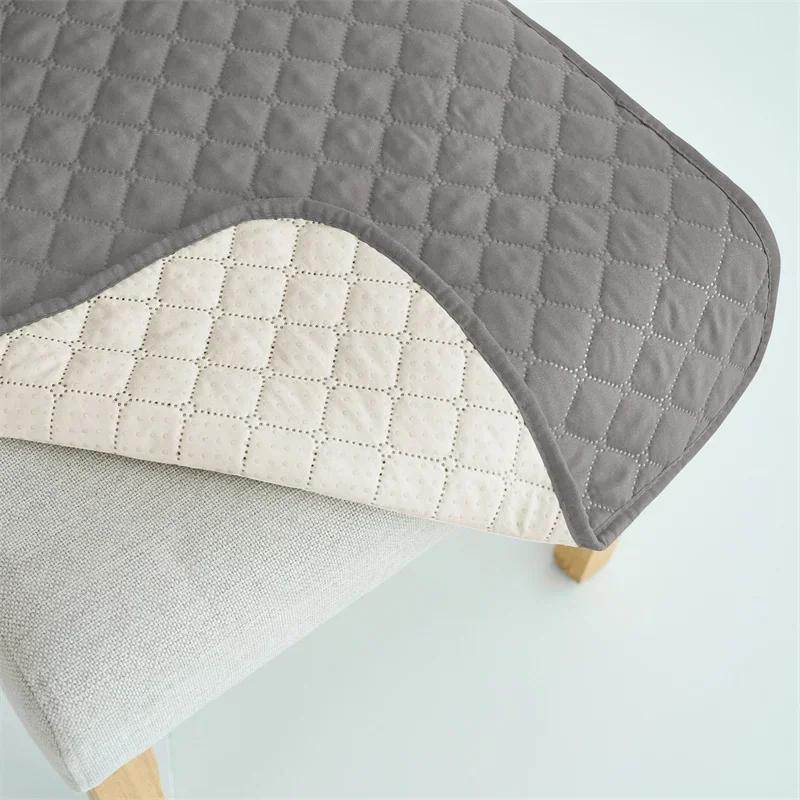 1PC Quilted Chair Cover Anti-slip Long Chairs Pad Seat Cushions with Elastic Strap Universal Banquet Hotel Chair Dust Covers