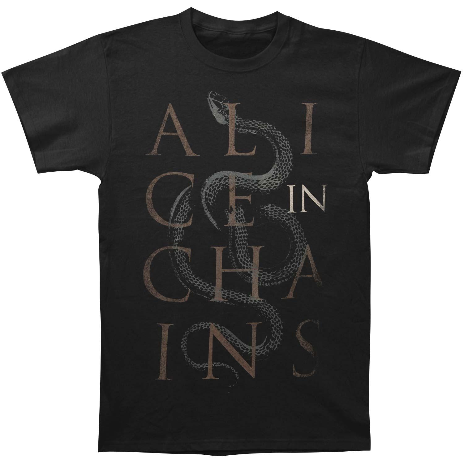 Men s Alice In Chains Snakes T-shirt Small Black XXXL