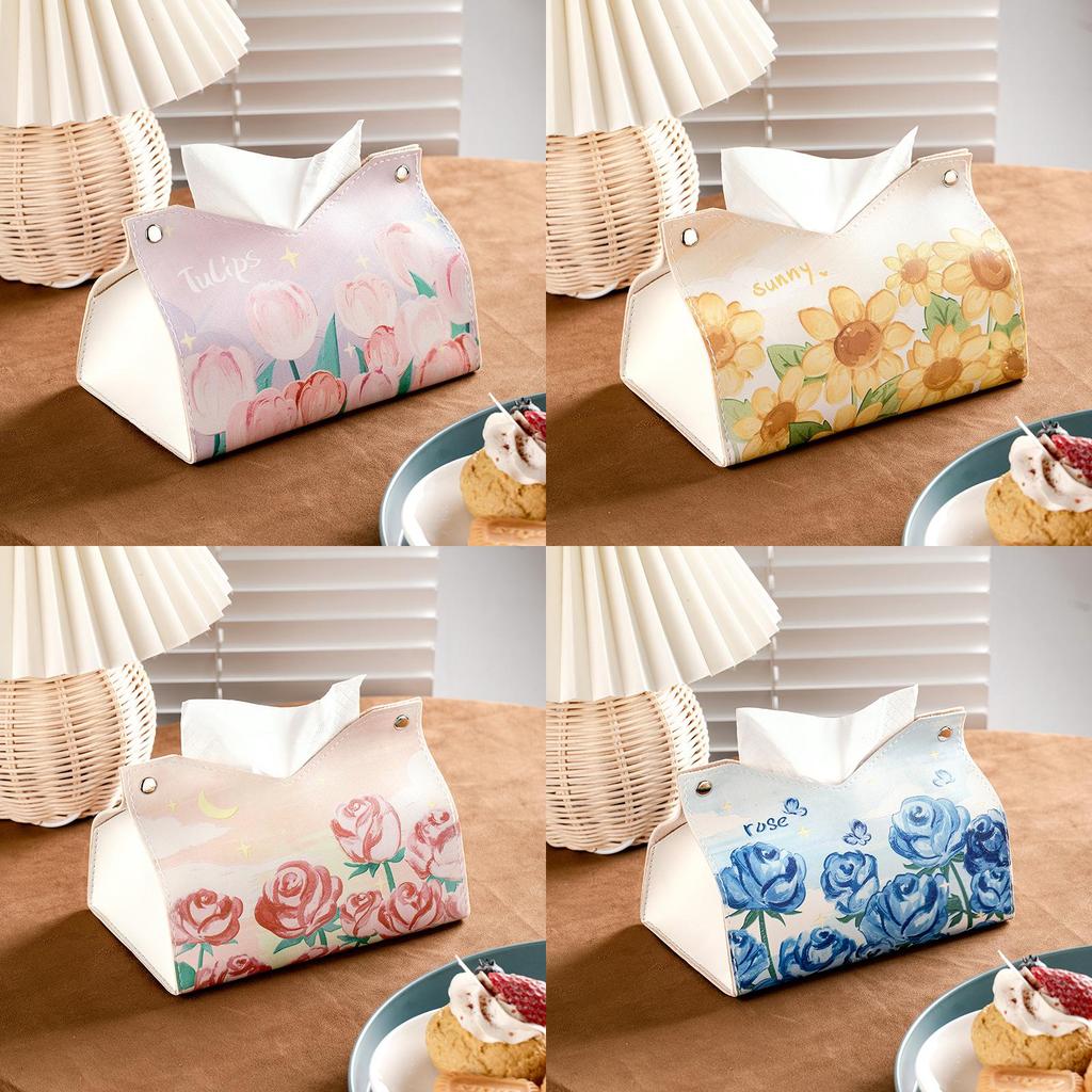 Modern Leather Tissue Box For Living Room And Car And Multi Use Features