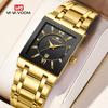 VAVA VOOM Fashion Business Luxury Brand Stainless Steel Waterproof Square Quartz Watches Date Calendar Male Clock Calendar Gift Men Watch