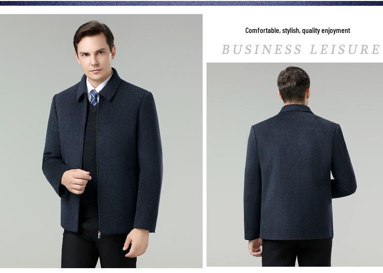 Men's Double-Sided Cashmere Winter Jacket: Thick Wool Coat for Middle-Aged Dads