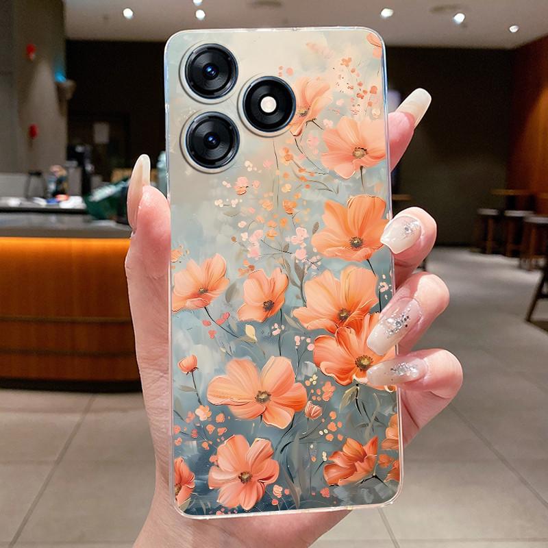 Für Tecno Spark 10 10C Hüllen Schöne Schmetterlingsblumen Klare Silikon-Rückseite Für Tecno Spark 10 C KI5k KI5m KI5q Handyhülle