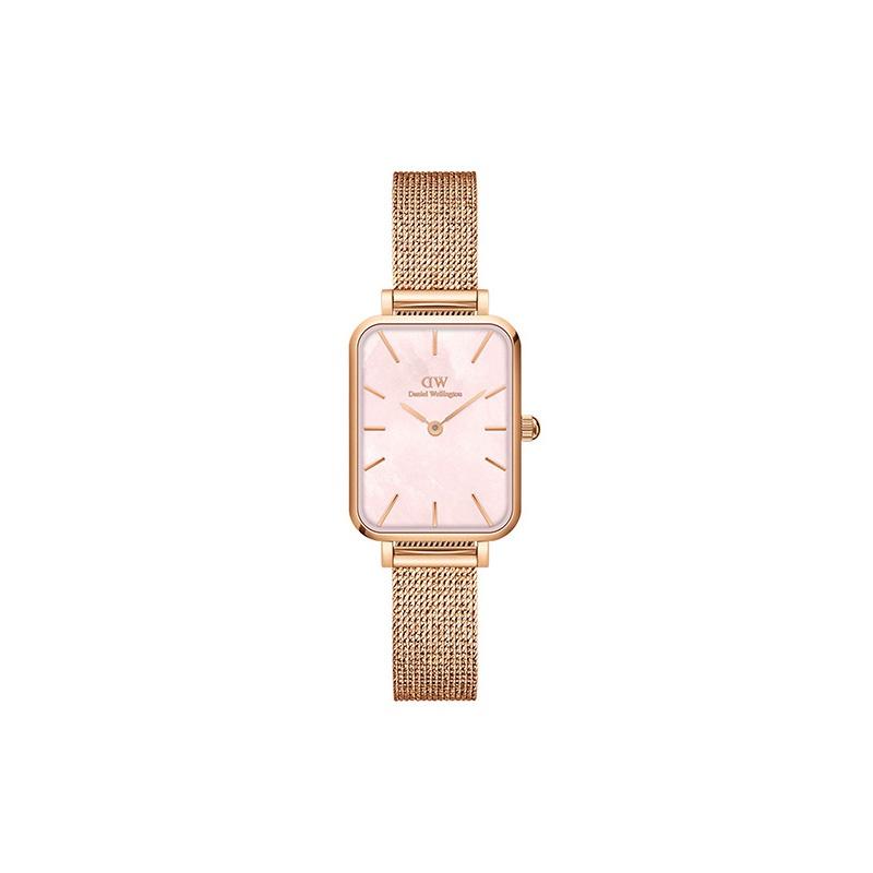 Daniel Wellington QUADRO series watch quartz movement stainless steel strap mother-of-pearl dial female watch simple small square watch DW00100510